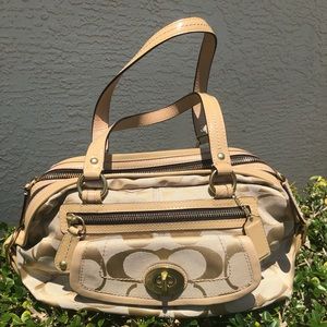 Coach Bonnie double zip jacquard satchel